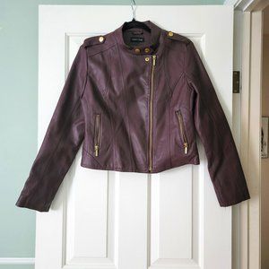 Mauve Faux Leather Women's Jacket